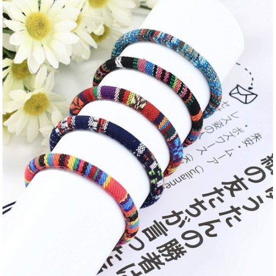 18Pcs Adjustable Woven Anklets Bracelets Bohemian Braided Rope Bracelets Waterproof Bracelet